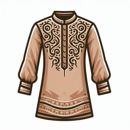 Illustration of a traditional indian blouse with ornamentsのイラスト素材