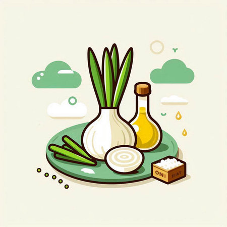 Illustration of fresh vegetables. Vector illustration of a vegetarian food.のイラスト素材
