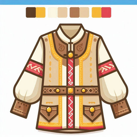 Illustration of a Native American Costume on a White Background - Vectorのイラスト素材