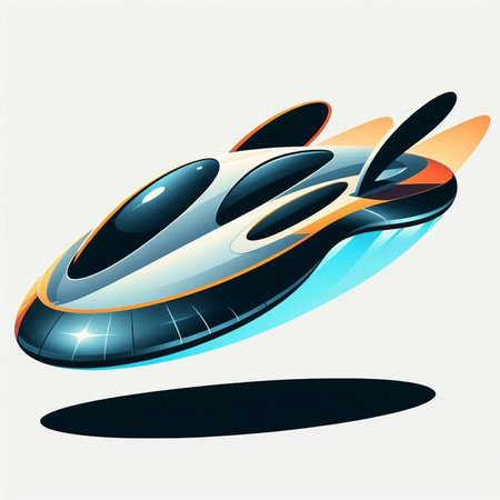 Flying saucer. Vector illustration on white background. Eps 10.のイラスト素材