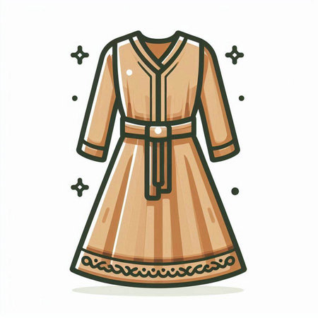 Vector illustration of a woman's dress on a white background in cartoon styleのイラスト素材