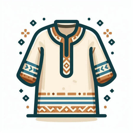 Native american ethnic clothing. Vector illustration of native american costume.のイラスト素材