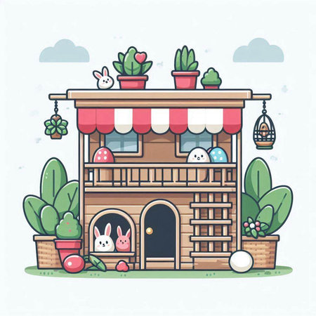 Cute hand drawn doodle house. Vector illustration in cartoon style.のイラスト素材
