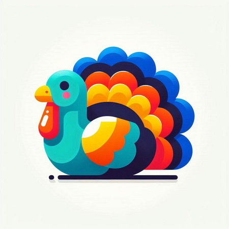 Colorful vector illustration of a funny cartoon duck on a white backgroundのイラスト素材