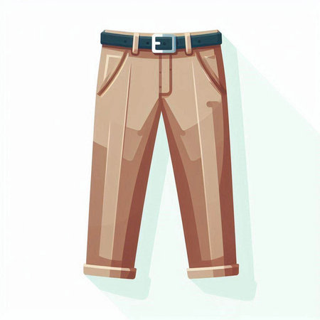 Vector illustration of brown pants. Isolated on a white background.のイラスト素材