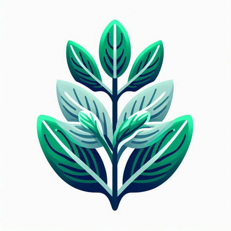 Illustration of a green leaf isolated on a white background - vectorのイラスト素材