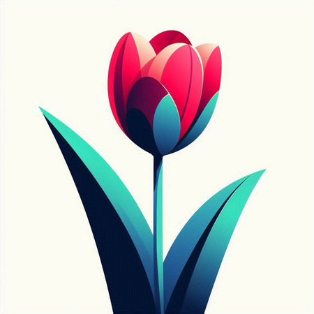 Tulip flower. Vector illustration. Colorful tulip.のイラスト素材