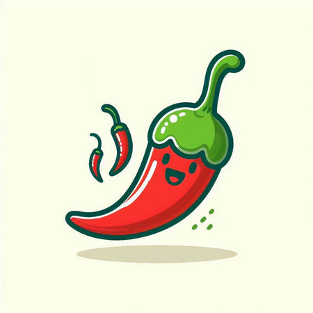 Hot chili pepper. Vector illustration. Isolated on white background.のイラスト素材