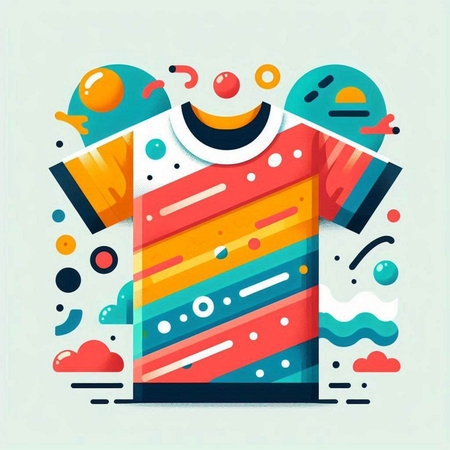 Colorful T-shirt design. Vector illustration in flat style.のイラスト素材
