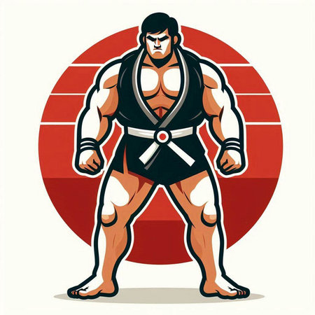 Kung fu fighter. Vector illustration of kung fu fighter.のイラスト素材