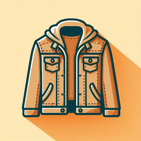 Men's winter jacket with a hood. Vector illustration in flat styleのイラスト素材