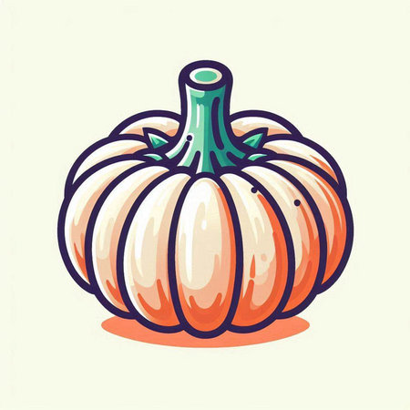 Pumpkin. Hand drawn vector illustration. Isolated on white background.のイラスト素材
