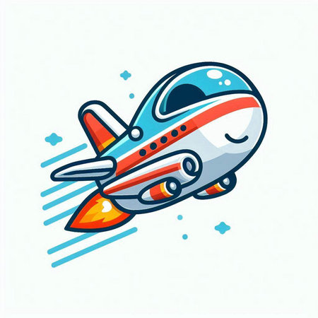 Vector illustration of a cute cartoon spaceship isolated on a white background.のイラスト素材