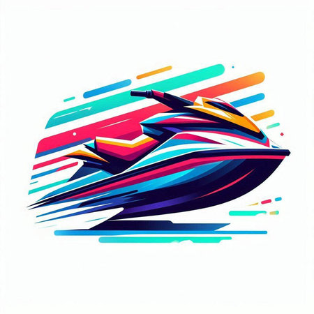 Speed boat icon, vector illustration eps 10 with transparency and gradientsのイラスト素材