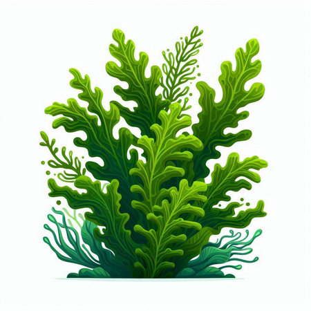 Green seaweed isolated on white background. Vector illustration for your designのイラスト素材