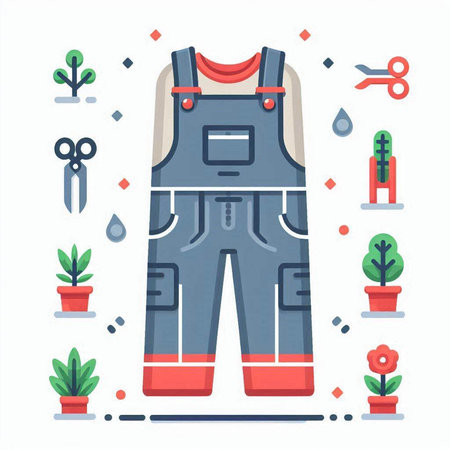 Worker overalls. Flat style vector illustration on white background.のイラスト素材