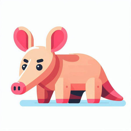 Cute cartoon little anteater. Vector illustration in a flat styleのイラスト素材
