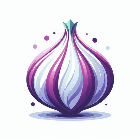 Illustration of a purple onion on a white background. Vector illustrationのイラスト素材