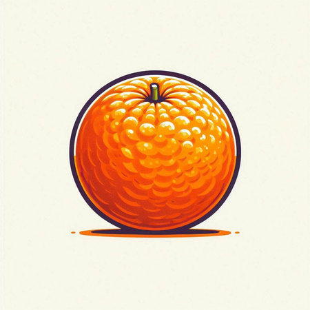 Orange on a white background. Vector illustration of an orange on a white background.のイラスト素材