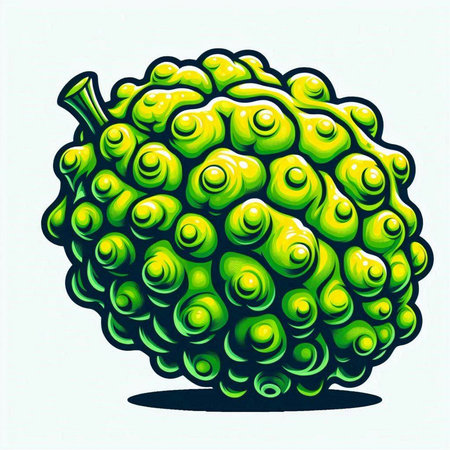 illustration of a bergamot on a white background.のイラスト素材