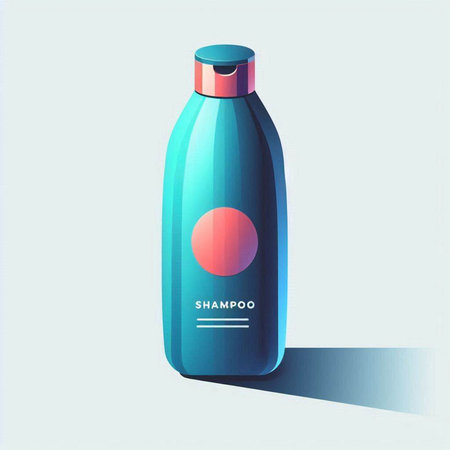 Plastic bottle of shampoo. Vector illustration in a flat style.のイラスト素材