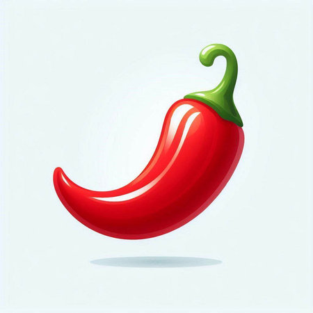 Illustration of a red hot chili pepper on a white background.のイラスト素材