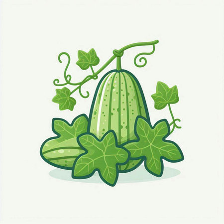 Cucumber vector icon. Cucumis melo.のイラスト素材