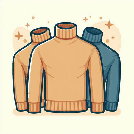 Vector illustration of a warm sweater on a white background with stars.のイラスト素材