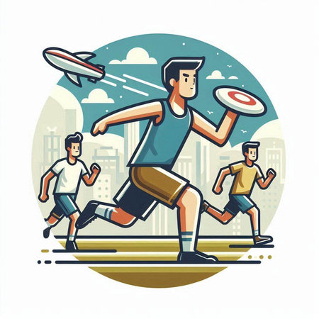 Running people, men and women in sportswear, vector illustrationのイラスト素材