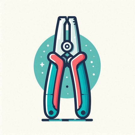 Pliers icon in flat style. Vector illustration of pliers icon.のイラスト素材