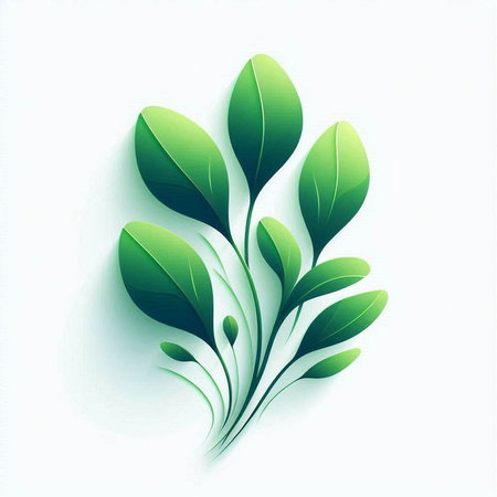 Green leaf on white background. Ecology concept. Vector illustration. Eps 10のイラスト素材