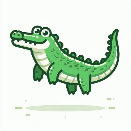 Crocodile vector illustration. Cute cartoon crocodile.のイラスト素材