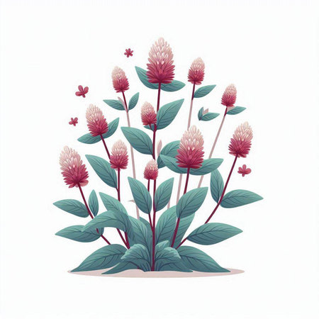 Celosia flower isolated on white background. Vector illustration.のイラスト素材