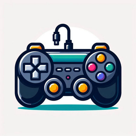 Gamepad icon. Video game controller. Vector illustration in cartoon styleのイラスト素材