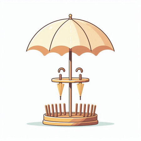 Umbrella on white background. Vector illustration in flat style.のイラスト素材