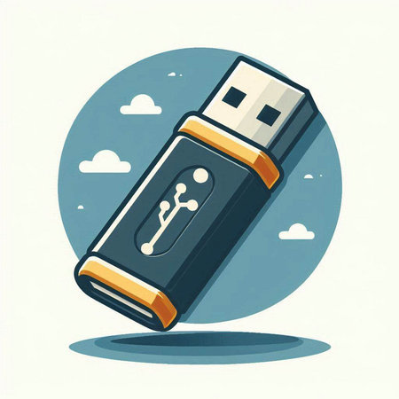 Usb flash drive icon, vector illustration. Flat design style.のイラスト素材
