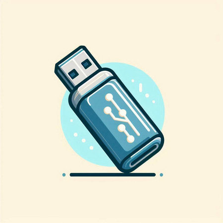 Usb flash drive icon, vector illustration. Flat design style.のイラスト素材