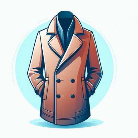 Vector illustration of a coat on a white background. Cartoon style.のイラスト素材