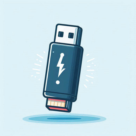 Usb flash drive icon. Vector illustration in flat cartoon style.のイラスト素材