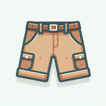 Shorts Icon. Vector Illustration. Isolated On White Backgroundのイラスト素材
