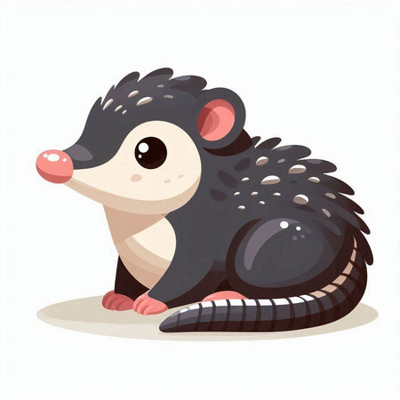 Cute hedgehog isolated on white background. Vector cartoon illustration.のイラスト素材