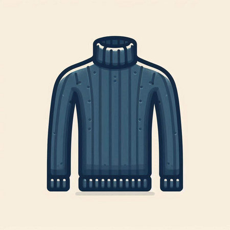 Woolen sweater. Winter clothing. Vector illustration in flat styleのイラスト素材