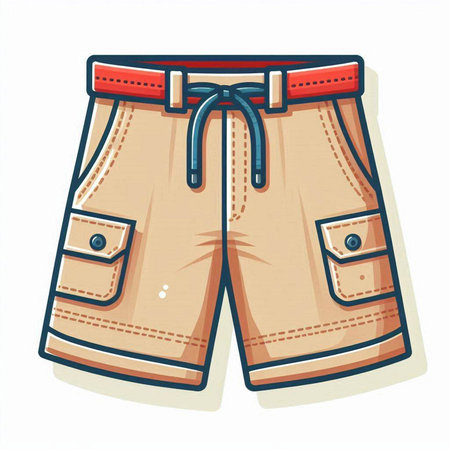 Vector illustration of a pair of shorts. Vector illustration of a pair of shorts.のイラスト素材
