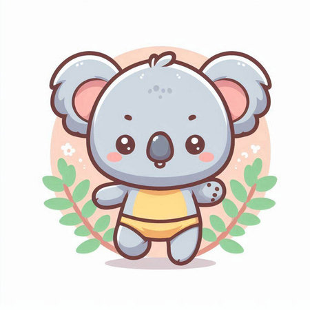 Cute koala vector illustration. Cute kawaii koala character.のイラスト素材