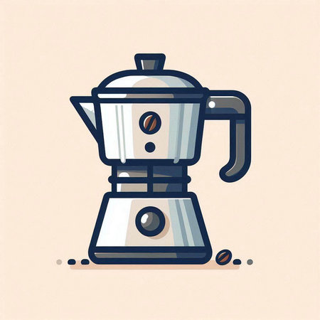 Coffee maker icon. Vector illustration of a coffee maker.のイラスト素材