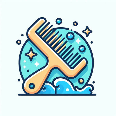 Hair care, grooming and hairdressing services vector line iconのイラスト素材