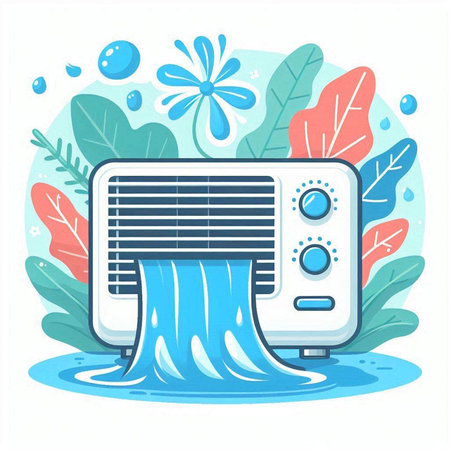 Air conditioner vector illustration in flat cartoon style. Air conditioner concept.のイラスト素材