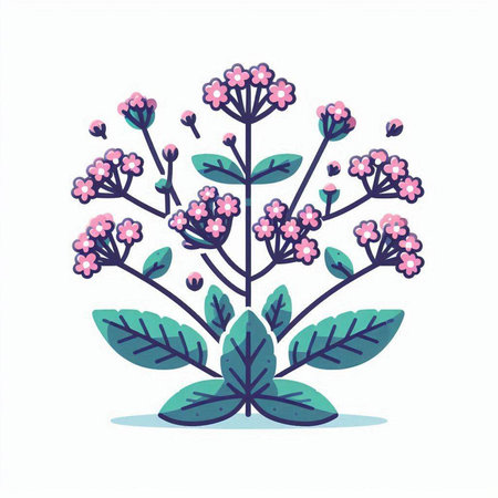 Bouquet of pink flowers. Vector illustration in flat style.のイラスト素材