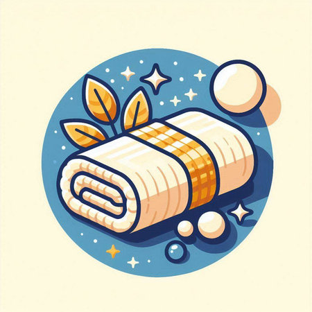 Vector illustration of a spa salon. Towel roll with cream.のイラスト素材