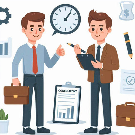Businessman character design. Vector illustration in flat cartoon style. Business concept.のイラスト素材